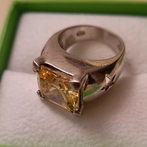 Silver stamped rinng